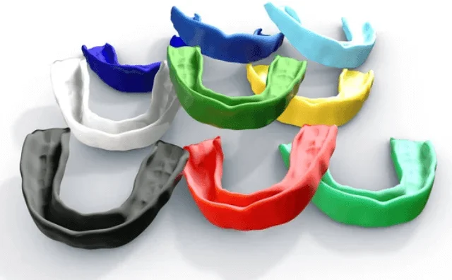 Colorful collection of sports mouthguards Athletic Mouthguards (1)