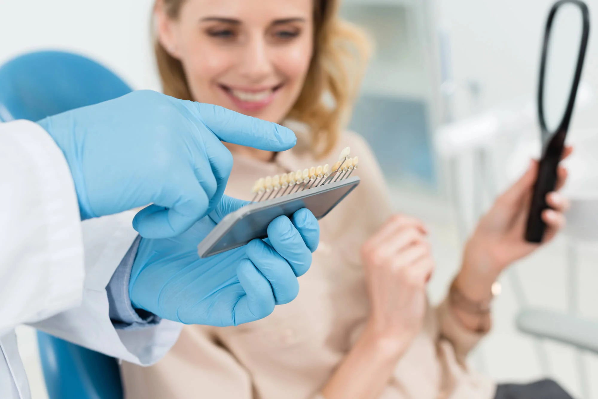 Dental shade selection porcelain veneers in Seneca